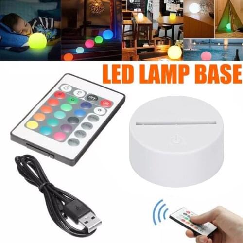 1/10PCS USB Cable Touch 3D LED Lamp Base Colorful Night Light Bases Holder Replacement Base Gift For Bar Home Bedroom Decoration