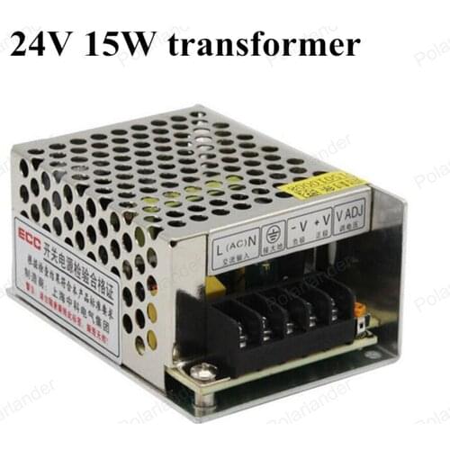 1Pcs Real Power AC 110V 220V TO DC 24V 15W Led Strip Power Supply DC led driver aluminum Lighting Transformers