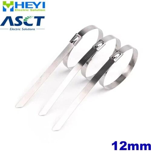 10PCS 12x200mm 12*300mm 12x400mm 12x500mm stainless steel metal cable tie 0.25m Multi-Purpose Locking Cable Ties