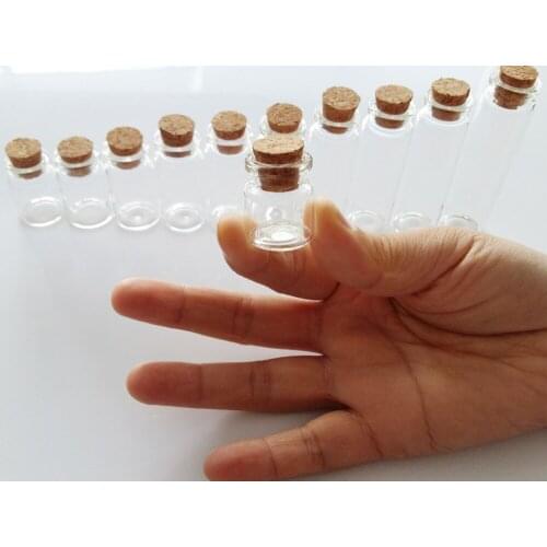 10Pcs 4ml small glass vials with cork tops bottles Little empty jars 22*25mm
