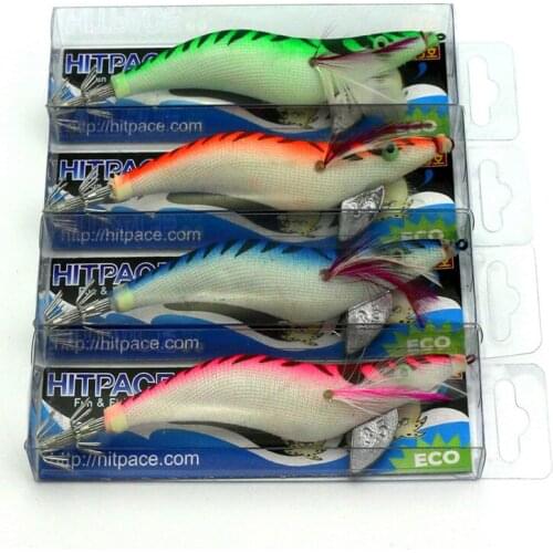 10pcs/lot 13.51cm plastic explosion simulation wood shrimp squid Fishing Lures luminous Baits Octopus squid hook shrimp