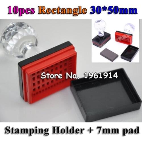 10pcs Rectangle 30x50mm Holder Rubber Pad for Photosensitive Flash Stamp Shell Photosensitive Material Selfinking Stamping