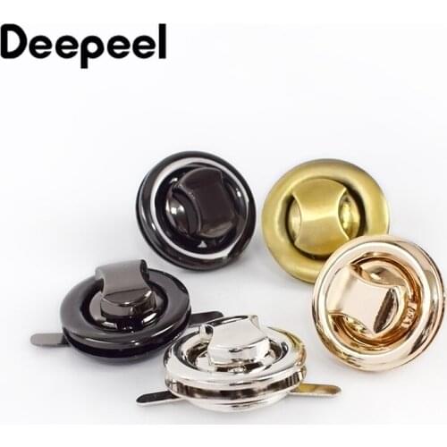 Deepeel 2/4pcs 31mm Round Metal Lock for Bag Handbag Twist Turn Lock Snaps Clasp DIY Replacement Repair Purse Closure Accessory