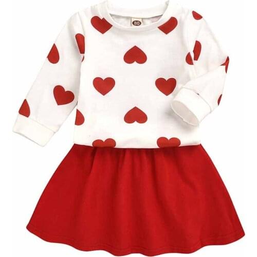 2021 New Childrens Clothing Spring and Autumn Girls Long-Sleeved Short Skirt Two-Piece Round Neck Casual Sportswear 1-5 y