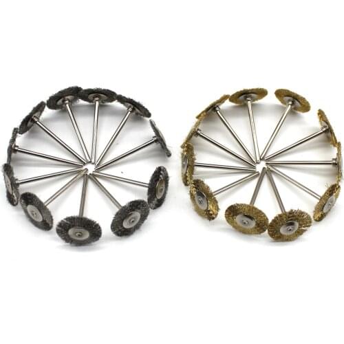 22mm Brass Wire Polishing Brush Steel Wire Wheel Jewelry Tools Accessories 100pcs/lot