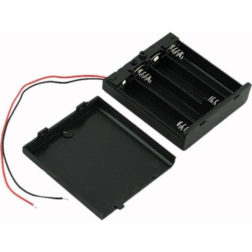 2x 3x 4x AA Battery Holder Case Storage Box With ON/OFF Switch Lid Cover Leads Wire Cable For 2 3 4 Pcs AA Rechargeable Battery