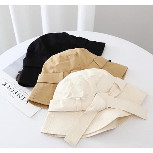 60% Dropshipping!!Fashion sun hat bow tie design UV protection skin friendly ladies travel bucket hat