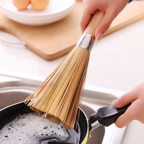 Non-stick oil bamboo wok brush kitchen pot strong polishing Rust Remover scrubber dust broom cleaner Household Cleaning Tools