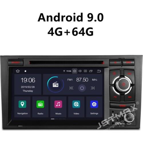 JSTMAX Android 9.0 car dvd Radio multimedia player 4G+64G for Audi A4 B6 B7 S4 B7 B6 RS4 B7 SEAT Exeo FM dab+ radio gps FM DAB