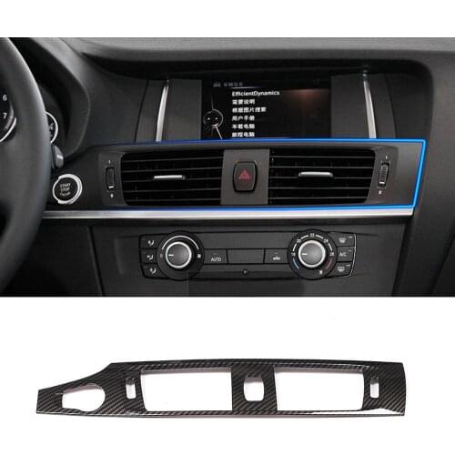 Carbon Fiber Style ABS Plastic Center Console Air Conditioning Outlet Vent Frame Trim for BMW X3 F25 2011-2017 Model Accessories