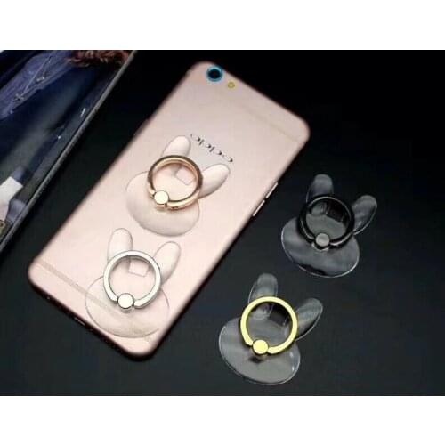 Transparent Rabbit Ring Phone Holders 360 Degree Metal Finger ring Mobile Phone Smartphone Stand Holder clear Bracket 4 colors