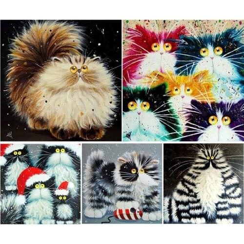 Diy 5D Diamond Painting Cute Animals Cat Cross Stitch Kit Full Drill Embroidery Mosaic Art Picture of Rhinestones Home Decor