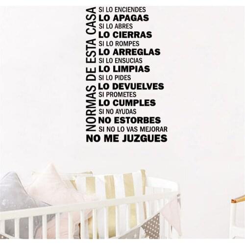 House Spanish Wall Sticker Spain Quote Don't Judge Me Wall Decals For Living room Bedroom Vinyl Mural RU4027