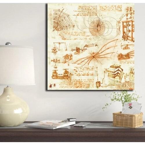 Da Vinci Inventions Poster Painting Modern Printed Poster And Prints Cuadros Creative Pictures For Living Room Wall Home Decor