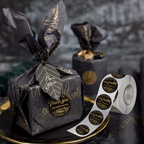 Kawaii Thank You Handmade Heart Design Hot Stamping Paper Sealing Label Sticker DIY Gifts Decoration Gift Box Packing Sticker