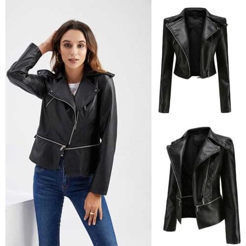 Women Faux Leather Jacket Autumn Womens Coat Fashion Punk Jackets Female Motorcycle Outerwear Brand Clothing Casual Coats