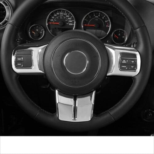 Lsrtw2017 abs car steering wheel chrome trims decoration for jeep wrangler JK 2011 2012 2013 2014 2015 2016 2017