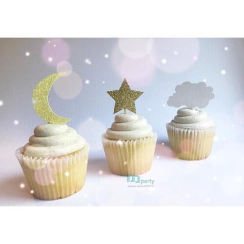 Little Star Star Cupcake Toppers Cloud Toppers Moon Toppers Glitter Toppers Star Picks Moon Picks