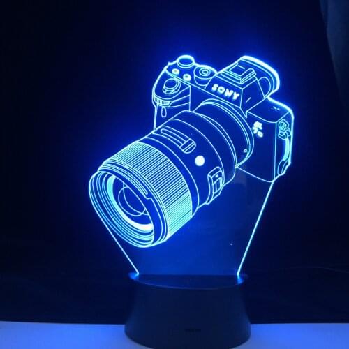 SLR Camera Model 3D Table Lamp Children Bedroom Decoration Festival Home Party Atmosphere Led Light Smart Colors Control Gift