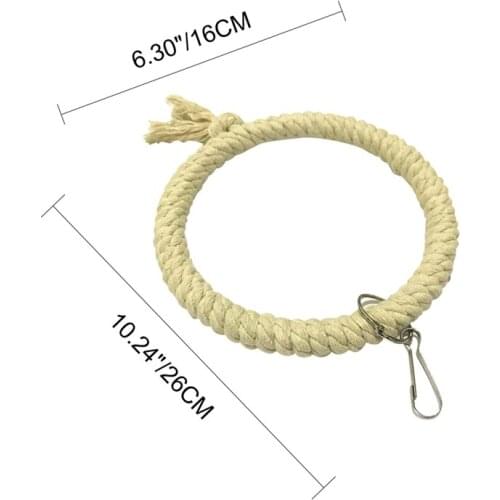 Fashion bird swing chewing toy durable Parrot Cotton Rope Swing Standing Bar, Pet Bird Chewing Climbing Ring Toy for Cage