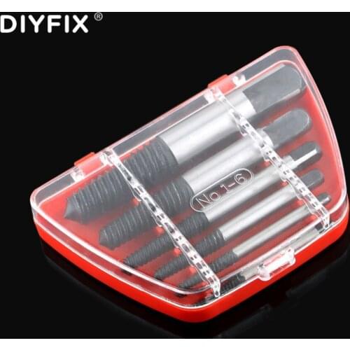 6 in 1 Broken Speed Out Damaged Screw Extractor Drill Bit Guide Set Double Side Broken Bolt Remover Easy Out Power Tools Set