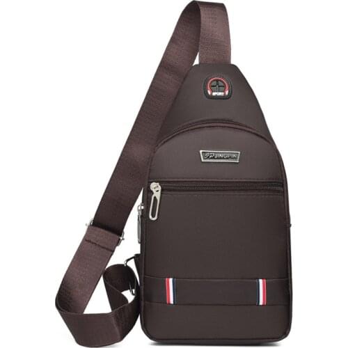 Outdoor chest bag mens shoulder bag casual messenger bag splash-proof wear-resistant Oxford cloth trend chest backpack