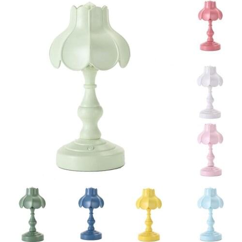Night Light Lotus Shape USB Mini Retro Eye-protection Table Night Lamp Home Bed Side Study Night Lamp