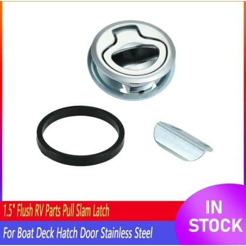 NEW 1.5" Boat Flush Pull Hatch Slam Latch Yacht Camper Deck Door Drawer Tackle RV Stainless Steel Parts Accessories