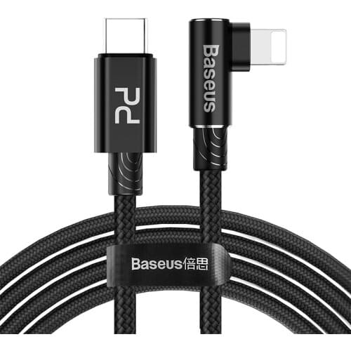 Original for usb c to Lightning cable for iPhone 11 pro xs max xr 8 7 6s plus 5s ipad charger pd fast charging 90 degree 2m 18W