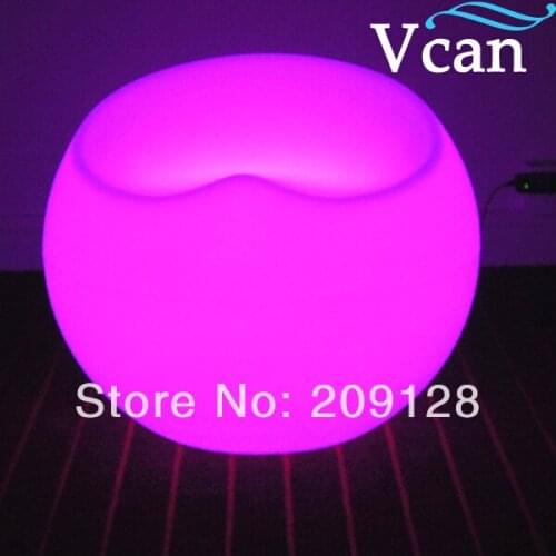 Outdoor indoor Plastic LED Light colours change remote control rechargeable apple seat Chair furniture for bar VC-S5647 2016