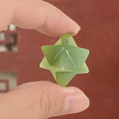 1PCS Natural Green Aventurine Merkaba Star crystal Stone Carved Point Sacred Protection Healing Anti Radiation