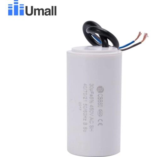 CBB60 450V 30uF running motor start capacitor for electric machine two wires