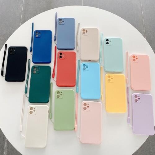 Luxury Original Square Liquid Silicone Phone Case For iPhone 12 11 Pro Max Mini XS X XR 7 8 Plus SE 2 Thin Soft Cover Candy Case