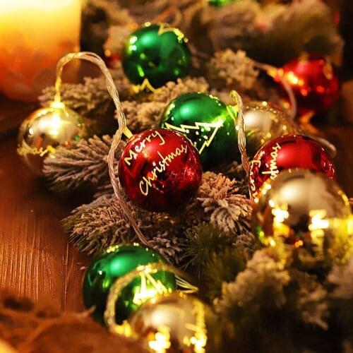 2M 10LEDS Christmas Light String Electroplating Ball Star Christmas Tree Hanging Light Xmas Party Holiday Festival Home Decor