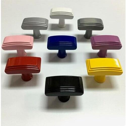 White black red blue drawer shoe cabinet knobs pulls yellow pink purple gray silver dresser cabinet handle modern children knob