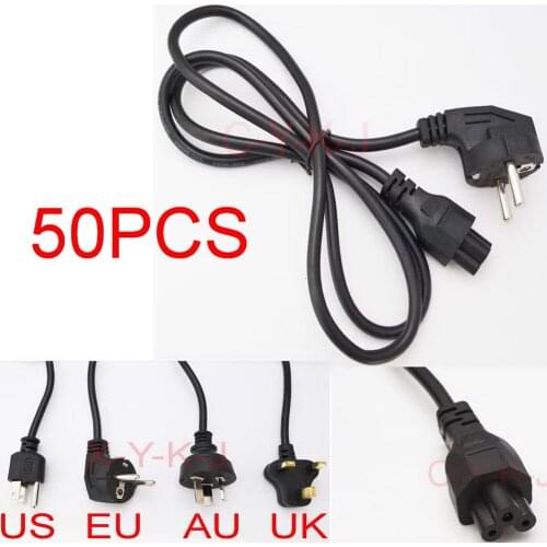50pcs Wholesale AC Power Cord cable for laptop adapter lead Adapter EU, US, AU ,UK Plug All Available
