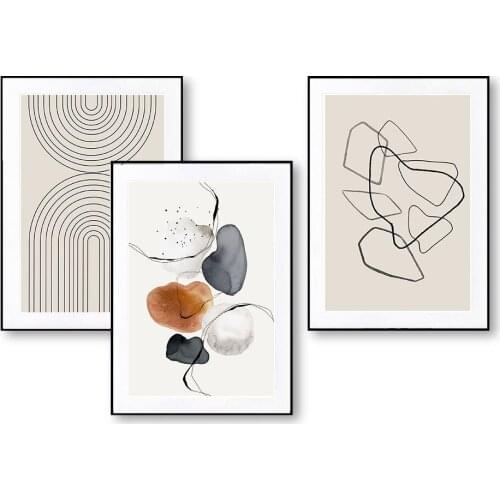 Scandinavian Abstract Line Wall Art Picture Vintage Feature Poster Nordic Canvas Print Painting Modern Home Decoration