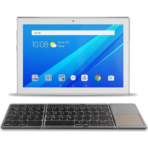 Twice folding wireless Bluetooth Keyboard For Lenovo Tab M10 Plus FHD TB-X606F TB-X605F/X TB-X505F Tablet TouchPad keyboard case