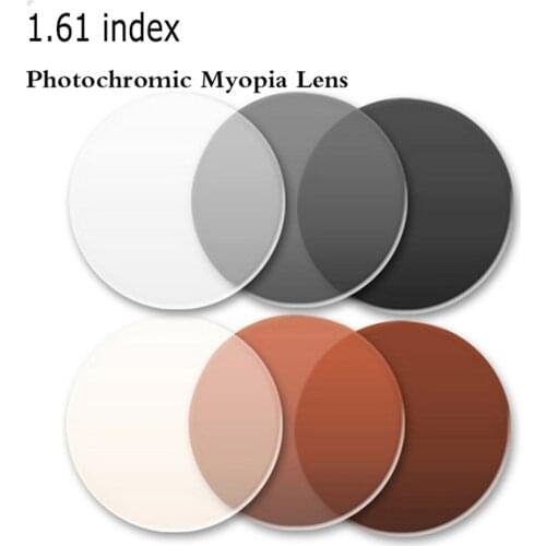 Index 1.61 Ultra-Thin Aspheric Prescription Lens Single Vision Transition Grey Brown Anti-radiation Myopia Presbyopia Glasses