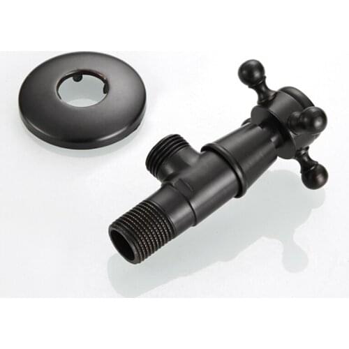 1pc Black Oil Rubbed Bronze 1/2"male x 1/2" male Brass Bathroom Angle Stop Valve Gold Finish Filling Valves