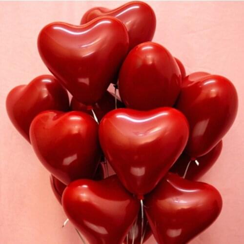 10-Inch Red Heart Shaped Love Balloon Double- Layer Red Peach Heart-Shaped Wedding Ceremony Wedding Room Party Stage Decoration