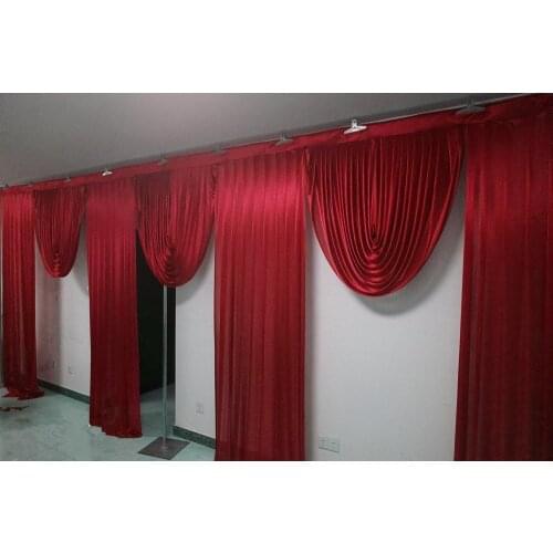 10ft20ft wide navy blue wedding swags backdrop Party Celebration Stage Background Swags, Satin Wall Drapes