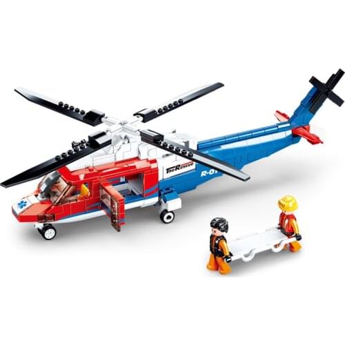 402Pcs Sea Rescue Plane Aircraf Model Educational Building Blocks Toys For Kids DIY Birthday Present Small Brick Compatible 0886
