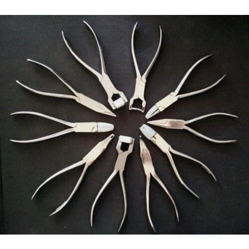 Free shipping stainless steel Pliers Jewelry Nylon Ring Pliers Repair Bracelet Forming Spring Bending Glasses repair tools