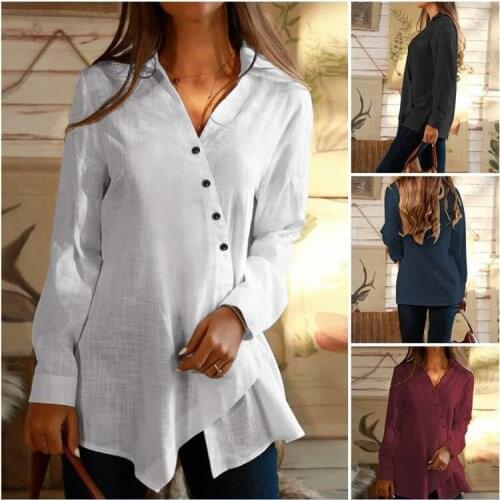 Blouse Women Shirt Office Ladies Lapel Shirts For Women Long Sleeve Loose Blouses Female Top Womens Clothing 2021 Femme Blusas