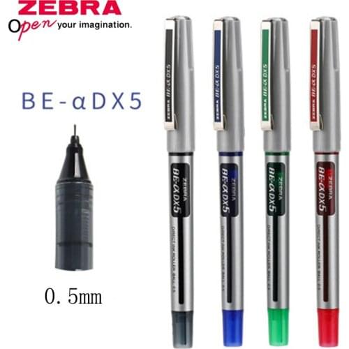 1pcs ZEBRA Gel Pen BE-α DX5 Straight Liquid Large Capacity Needle Pen Student Writing Business Office Signature Pen 0.5mm