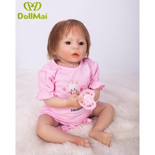DollMai Reborn dolls 48cm real alive silicone reborn baby dolls toys wholesale child gift boneca bambole reborn