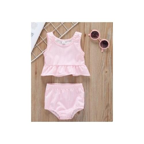 1-5years girls swimsuits one piece striped for childrens swimwear ruffled 2021 lovely pink with high quality girls swimsuits
