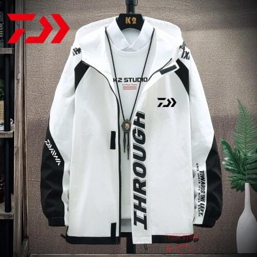 Daiwa Fishing Jacket Mens Thin Windproof Fishing Jacket Spring Autumn Outdoor Breathable Quick Dry Hiking Sport Fishing Clothes