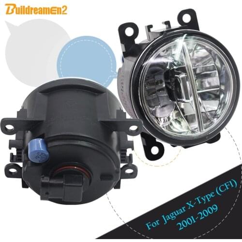 Buildreamen2 For Jaguar X-Type (CF1) Saloon 2001-2009 Car 4000LM LED Bulb Fog Light Daytime Running Lamp DRL White 12V Styling